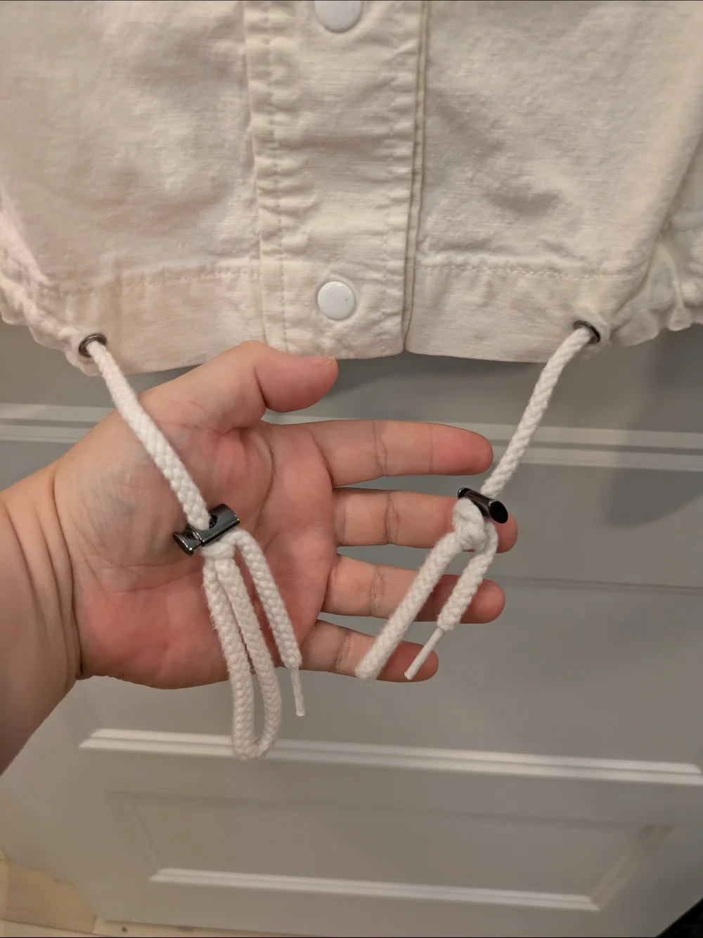 Lane Bryant Cream Utility Drawstring Jacket